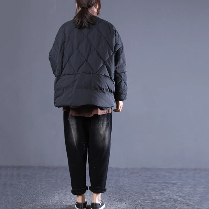 Lâche Hiver Dll1227 Turn Couleur hg Manches Mode Pleine Dll1227 Manteau Femmes Casual red Solide Femlae Poche Corée down Collar Black Nouvelles De Parka 2018 xpBq07BYw