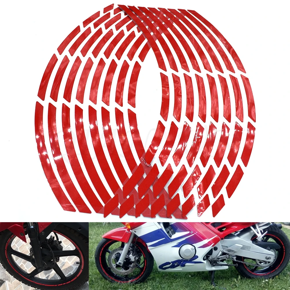 

17"18"19"Universal 16 Car Motorcycle Tire Sticker Reflective Rim Tape Decal For Honda GROM CBR250R CBR300R CBR500R CBR500F/X