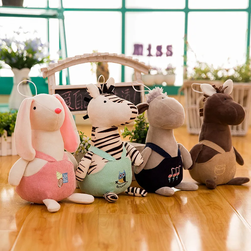 

25cm Cartoon Rabbit Sheep Plush Toys Stuffed Cute Froest Animal Donkey Zebra Plush Doll Children Ragdoll Gifts