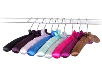 

[Free shipping] Pastel Satin Padded Hangers Mixed Color (16 pieces/ Lot)