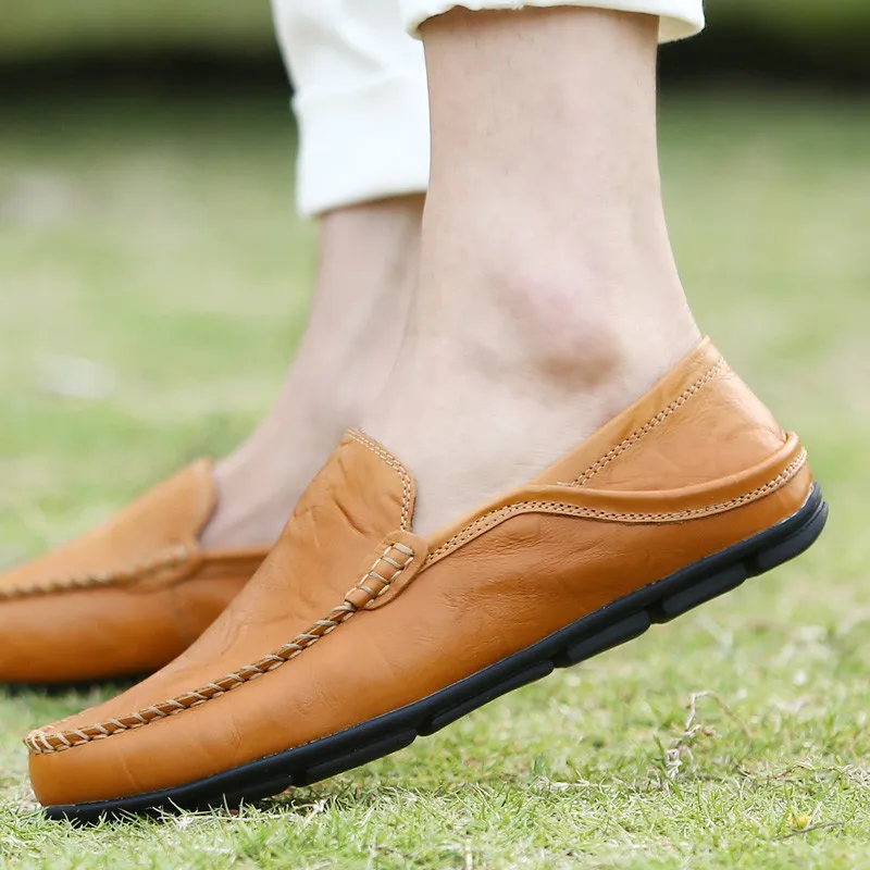 

Big Size 38-46 Slip On Casual Shoes Men Loafers Spring Autumn Winter Mens Moccasins Men Shoes Genuine Leather Men's Flats Shoes