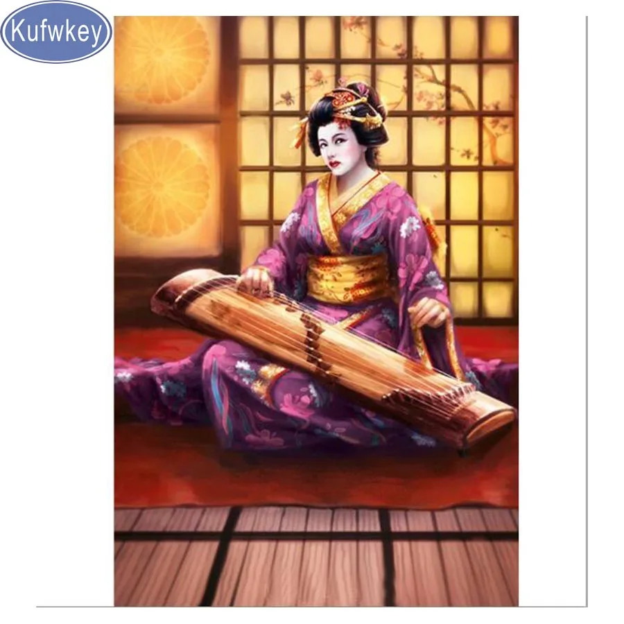 

Full round 5d diy Diamond painting"japanese women"portrait mosaic Diamond Embroidery square rhinestones diamond picture,decor