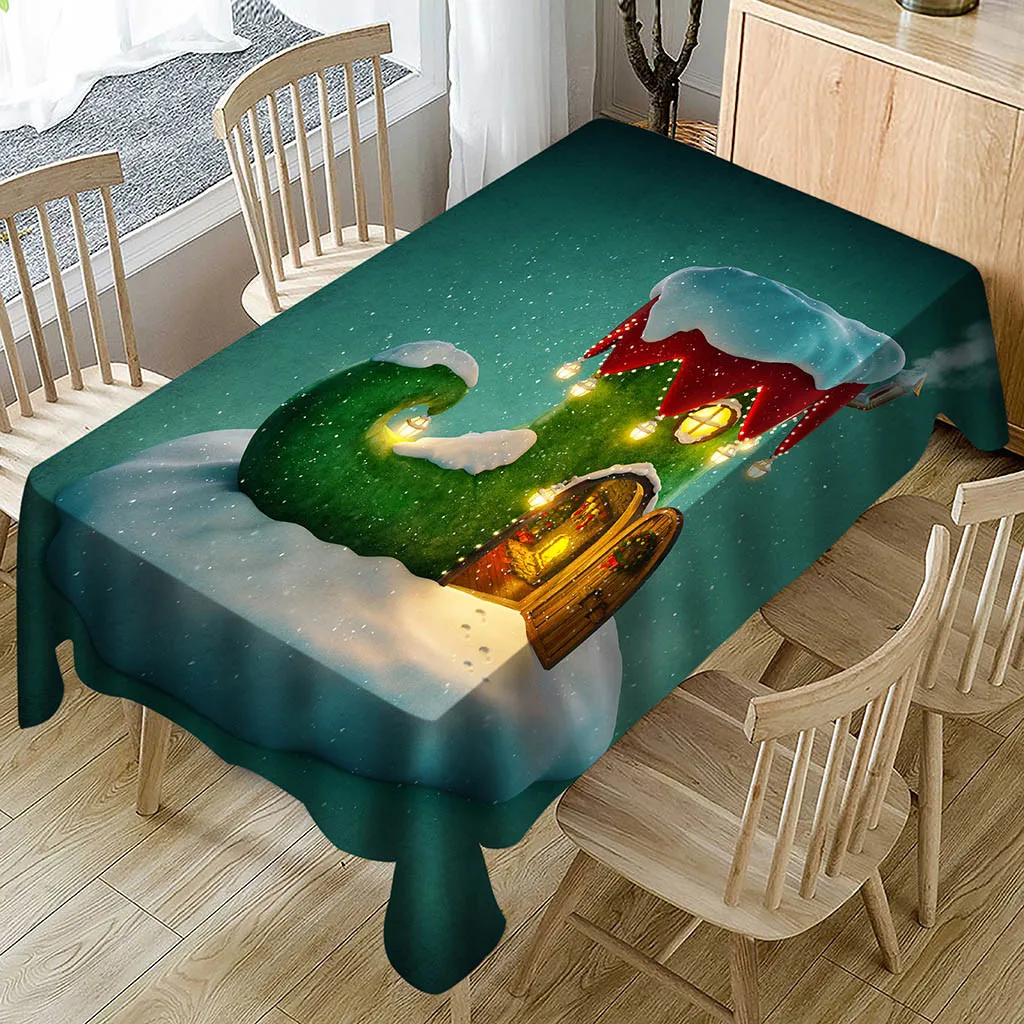 

New Arrive Xmas New Year Table Covers Christmas Tablecloth Print Rectangle Table Cover Holiday Party Home Decor Table Cloth