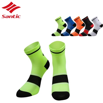 

Santic Cycling Socks 5 Pairs / Lot Men Women Breathable Elastic Running Bike Basketball Soccer Sport Socks Calcetines Cyclismo