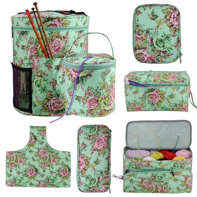 

Looen Empty Knitting Storage Bag For Crochet Hook And Knitting Needles DIY Yarn Crochet Bag Sewing Tools Accessories For Women