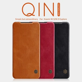 

For xiaomi mi6 mi9 leather case Nillkin QIN case cover bag Protective flip Cover for xiaomi mi6 mi 9 mi8 wake/sleep function