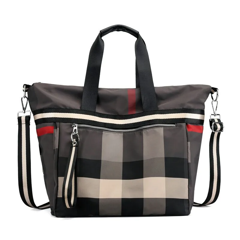 

Grid Shoulder Bag Brand High Quality Handbag for Women Large Capacity Temperament Joker Leisure or Travel Bag Waterproof Package