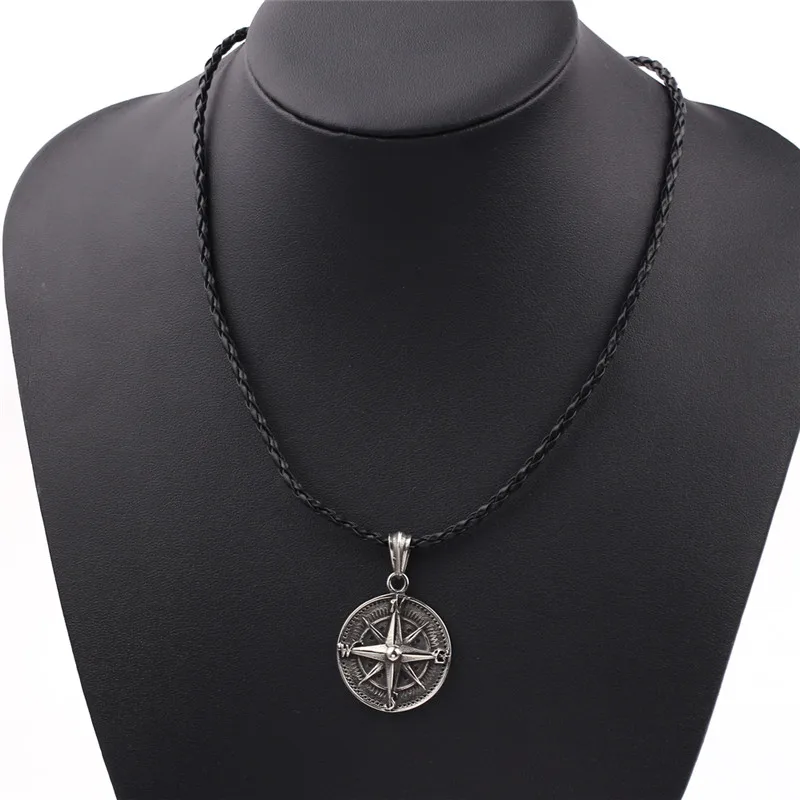 انخفاض الشحن Vegvisir البوصلة رونيك تاليسمان مجوهرات قلادة الشمال تميمة اساطير قلادة مصنع مباشرة بالجملة