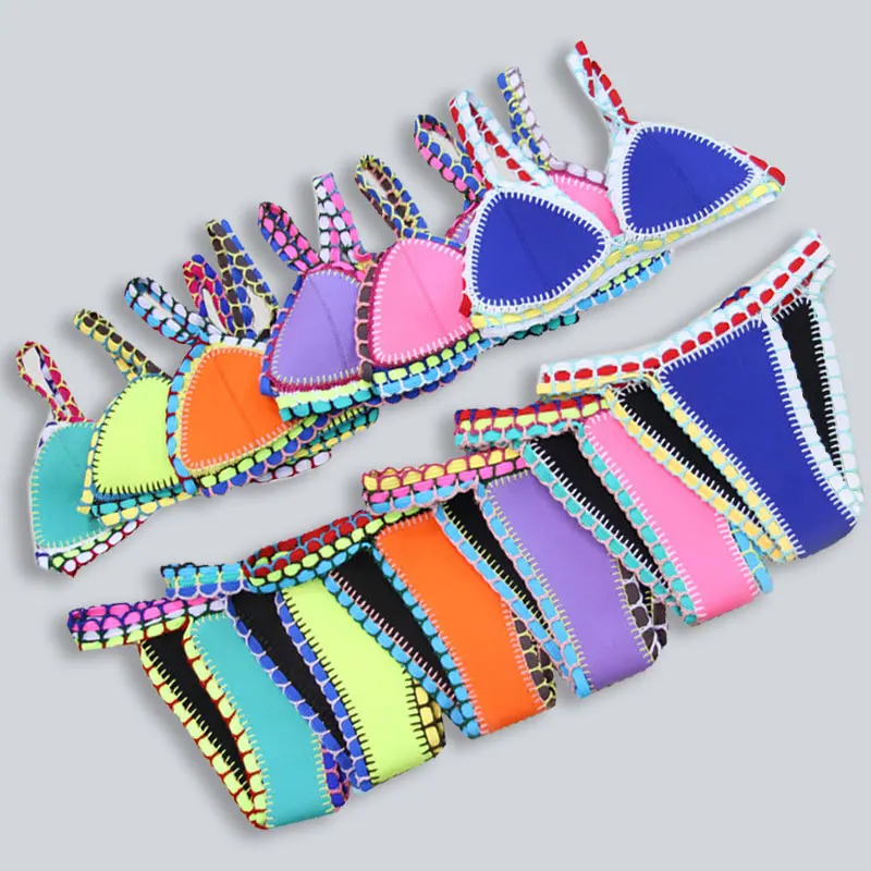

2016 Hot Handmade Crochet Bikini Swimwear Sexy Micro Biquini Beach Thong Bathing Suit Knitted Bikini Brazilian Swimmsuit