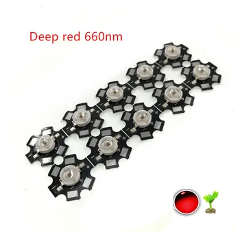 

100pcs/Lot High Power 3W Grow LED 660nm Deep Red / 630nm Red SMD Diode COB DIY Grow Light For Plant Fruit Growth with 20mm pcb