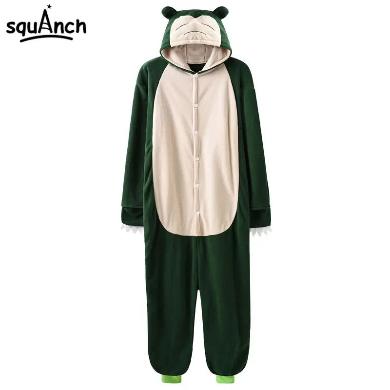 

Snorlax Onesie Anime Kugurumi Women Men Couple Pajama Polar Fleece Funny Cute Suit Winter Street Wear Animal Cartoon Overalls