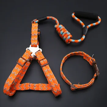 

No Pull Reflective Dog Harness Leash Set Pet Vest Lead For Small Meduim Large Dogs Perfect for Daily Training Walking XS-L