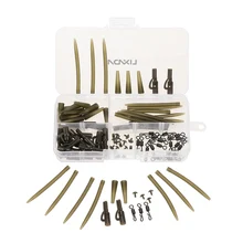 Lixada 100 шт./кор. терминал для ловли карпа снасти безопасная клипса с булавками резиновые трубки для оснастки, препятствующие спутыванию трубки быстрого изменения