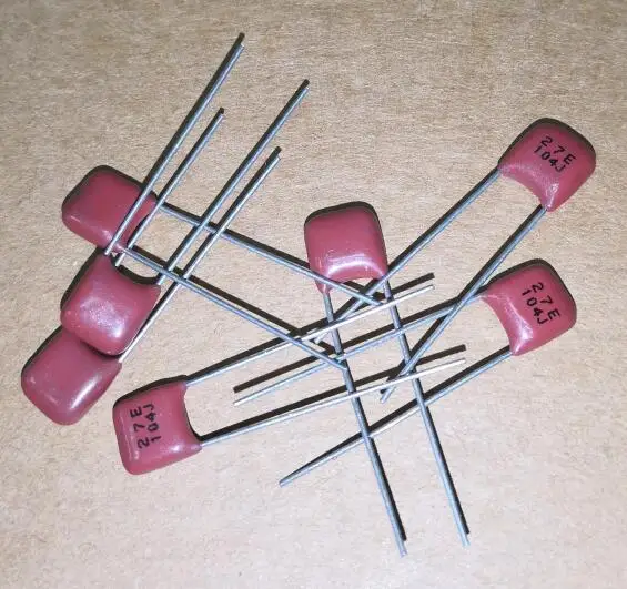 

50pcs 104J 100V CBB Polypropylene film capacitor pitch 5mm 104 100nF 100V