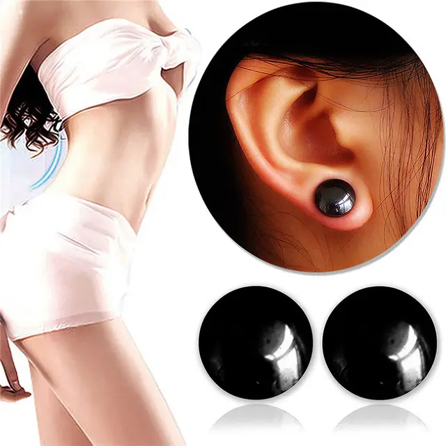 Women Men Healthy Stimulating Acupuncture Stud Earring Slimming Lose Weightin Stud