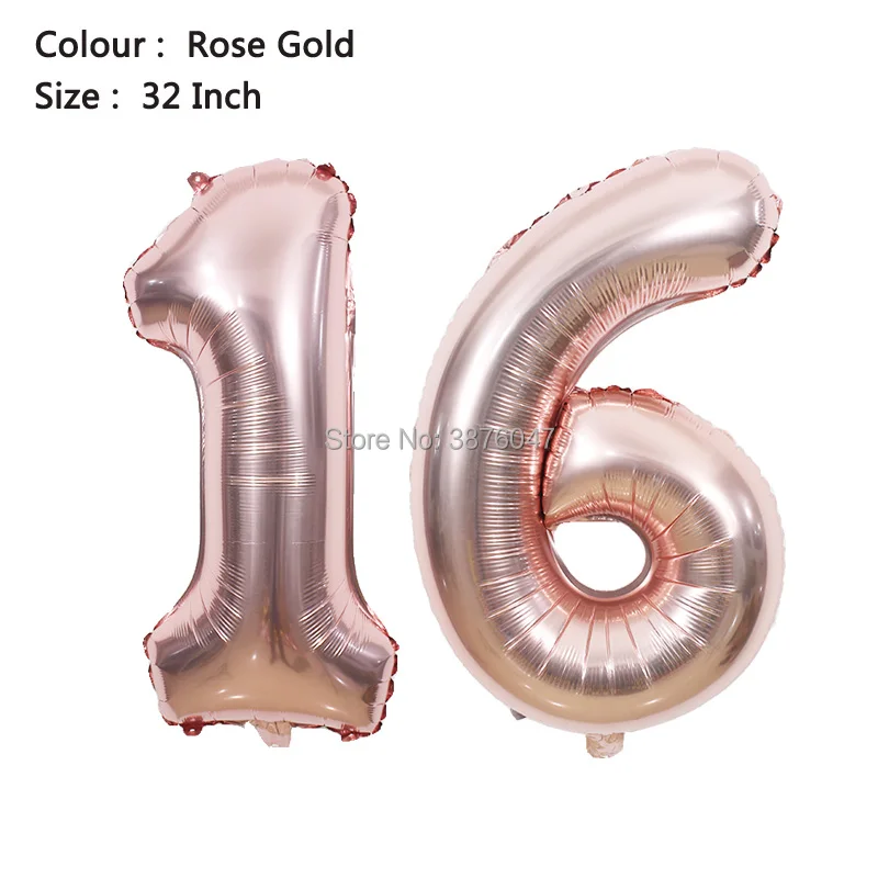 Sweet 16 Birthday Decorations: Party Banners, Printed Balloons, and Number Sets for Girls image 4