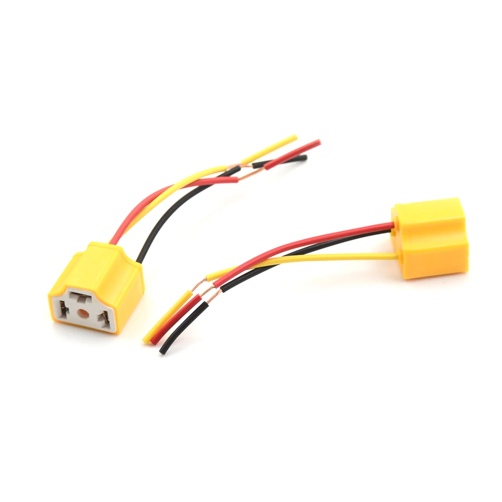 2PCS Wire Socket Adapter Wiring Harness Plug H4 Car Truck Female Ceramic Heat Resistance Headlight Extension Connector Whosesale-in Connectors from Lights ...