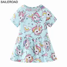 SAILEROAD 7 лет платье единорога летние детские платья для девочек платье принцессы хлопок детское платье маленькая девочка костюм