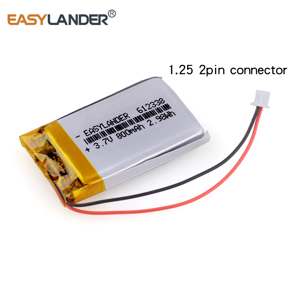 

612338 3.7V 800mAh Rechargeable li-Polymer Battery For toys millet GPS TEXET DVR mp3 mp4 cell phone speaker 622338 602338