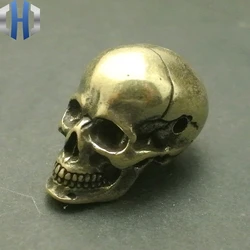 Cabeza de calavera de latón, tres eslabones, colgante, paraguas, accesorios personalizados, cuentas de cuchillo EDC