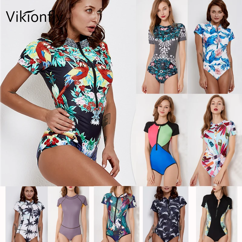 Online Vikionfly 2019 Sport Ein Stück Badeanzug Frauen Bademode Plus Size Badeanzug Schwimmen Anzug Für Dame Strand Onepiece Surfen Anzug