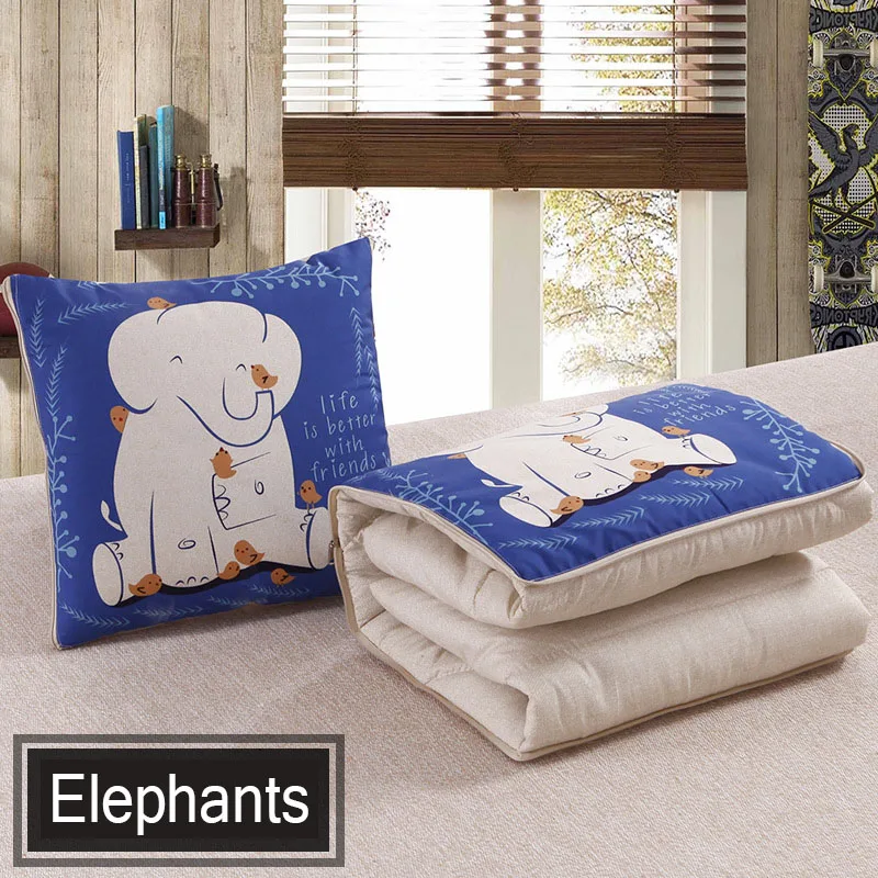 Подушка для украшения дома, сменная форма, 40*40 см, задняя подушка, открытый размер, 100*150, подушка, лоскутные одеяла, автомобильная мультяшная подушка - Цвет: Elephants