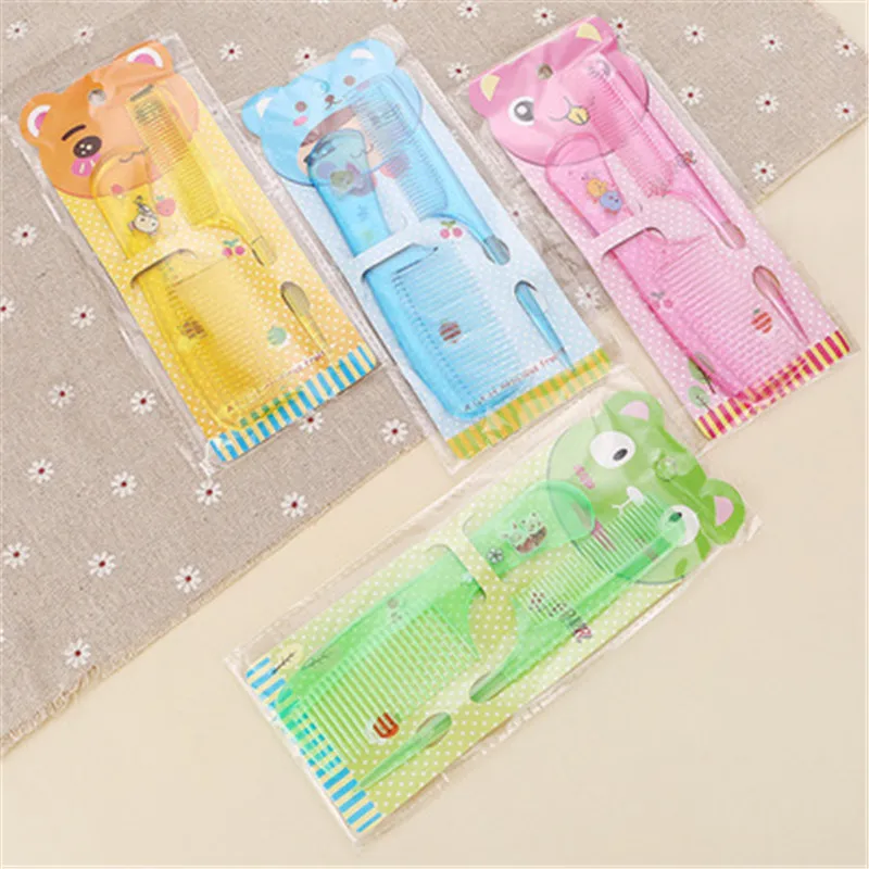 

Randomly Color Baby 2Pcs/Set Brush Comb Boys And Girls Comfortable Soft Hair Combs Newborn Babies Plastic Anti-static Comb Sets