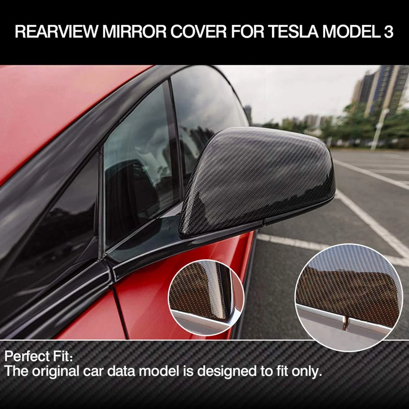 Крышка зеркала заднего вида из углеродного волокна для Tesla Model 3 2017 2018 2019|Зеркала и