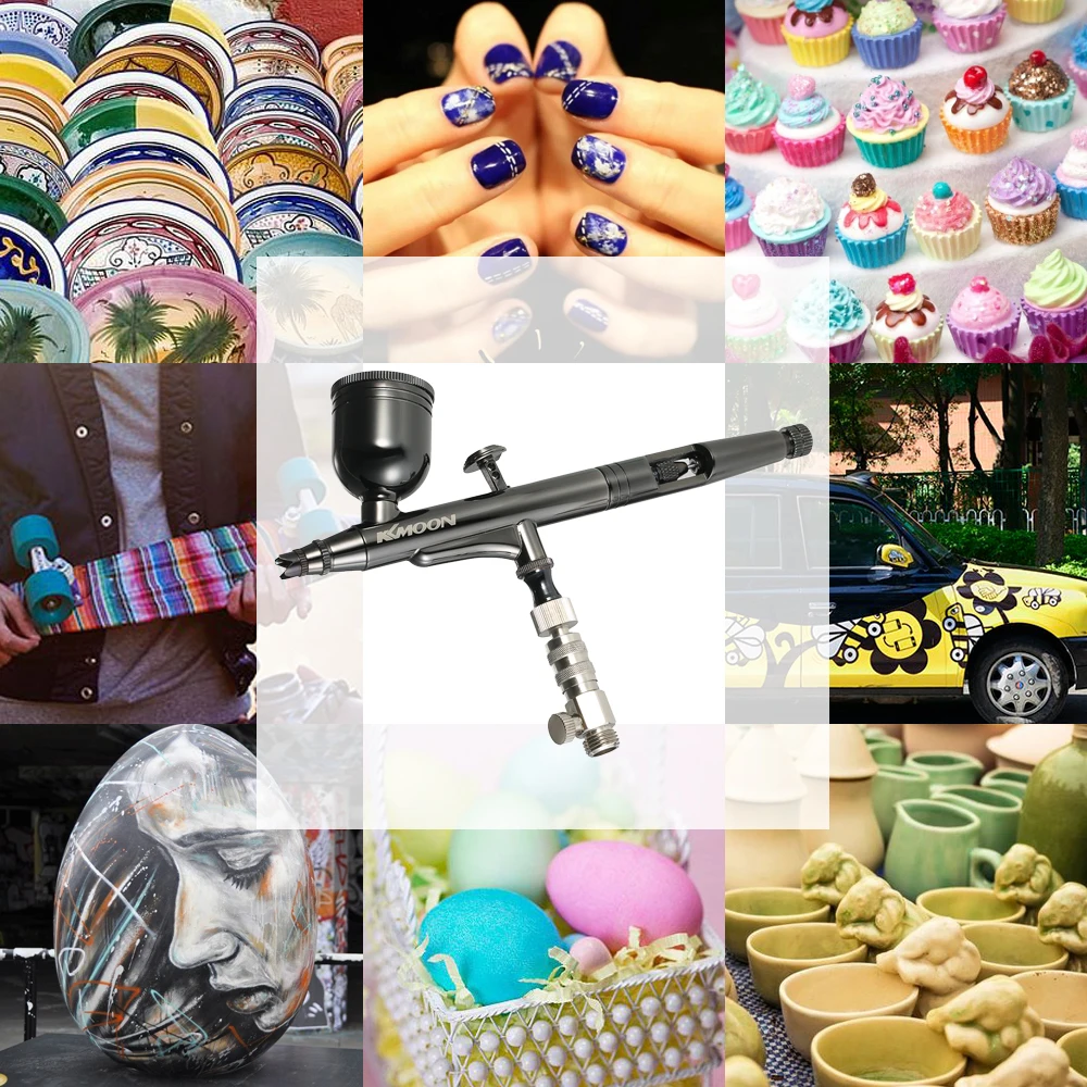 KKmoon гравитационная подача двойного действия Аэрограф набор триггер пистолет-распылитель для художественного ремесла распыление краски хобби модель краски ing Air brame
