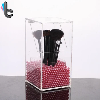 

2017 New Arrival Acrylic Transparent Makeup Brush Storage Box with Cover Multifunctional Cosmetics Organizer Case