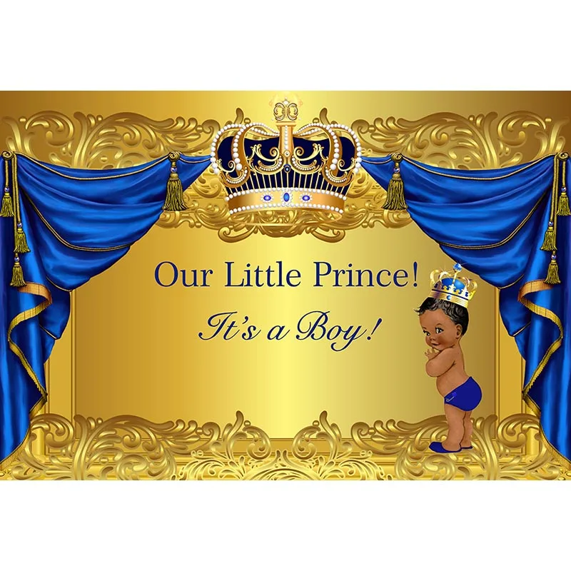 Mehofoto Baby Shower фон для фотосъемки коронованный Королевский принц Виниловый Золотая