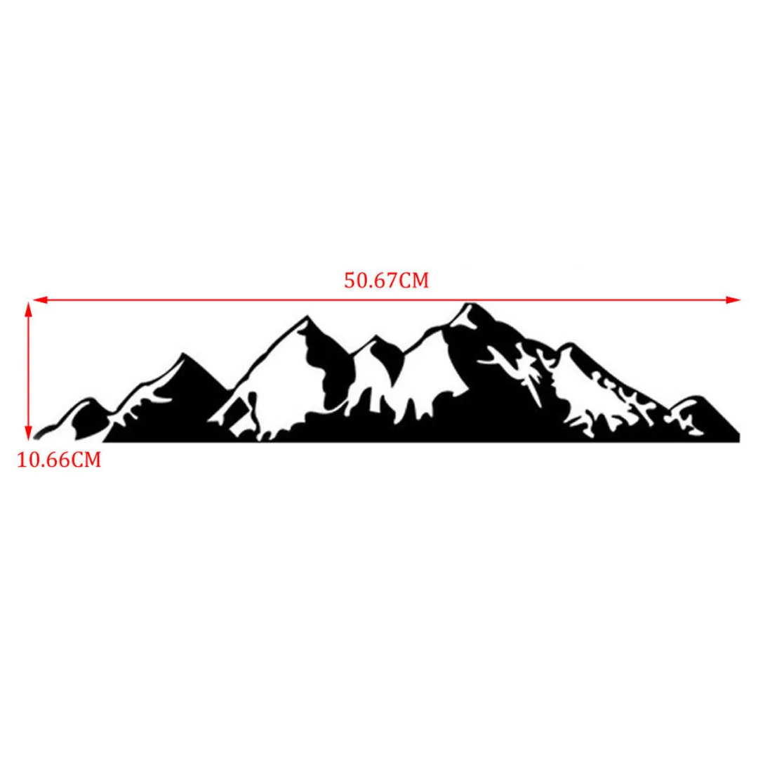 50cm Black/White Mountain Car Decor PET Forest Sticker Auto Decal For SUV RV Camper Offroad Car Styling