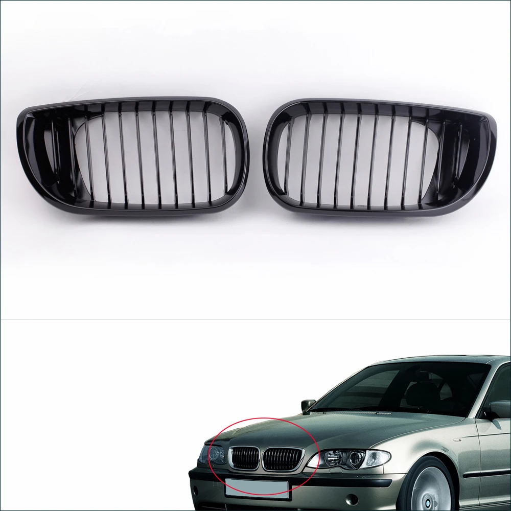 2PCS Front Bumper Kidney Grille Racing Grill car exterior accessories car grill mesh Fit For BMW 3-Series E46 4 Door 1998-2005 BMW 3-Series E36 M3 1997-1999 Car Styling