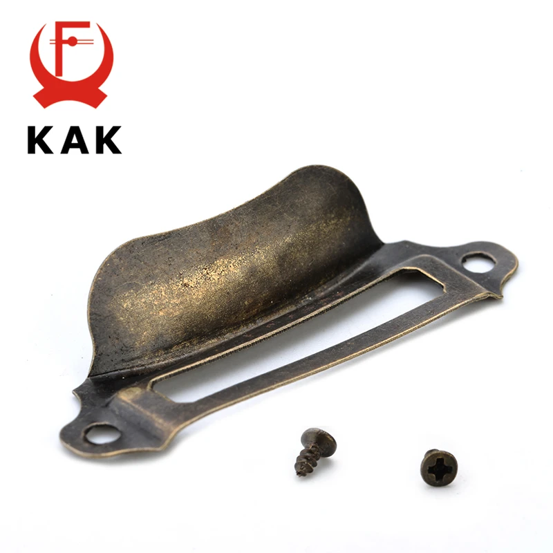 10pcs KAK Antique Brass Metal Label Pull Frame Handle File Name Card Holder For Furniture