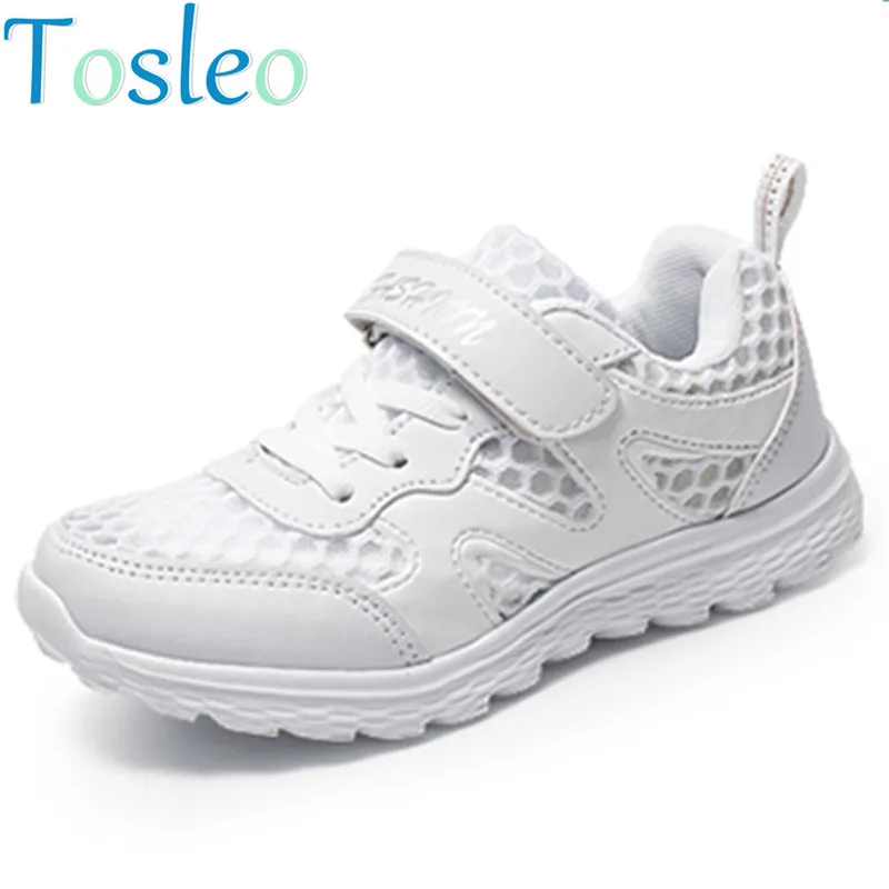 White Kids Sneakers Air Hole White Children Shoes Hook and Loop Mesh Shoes Autumn Kids Shoes
