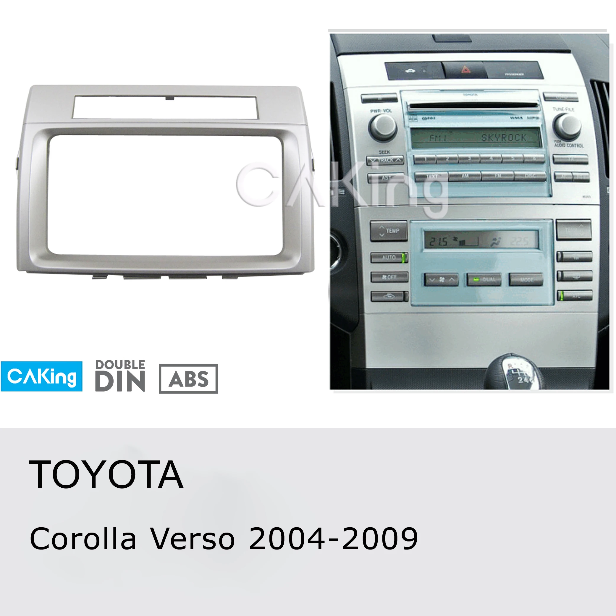 

Car Fascia Radio Panel for TOYOTA Corolla Verso 2004-2009 Dash Kit Install Console Facia Plate Bezel Stereo Adapter Cover Trim