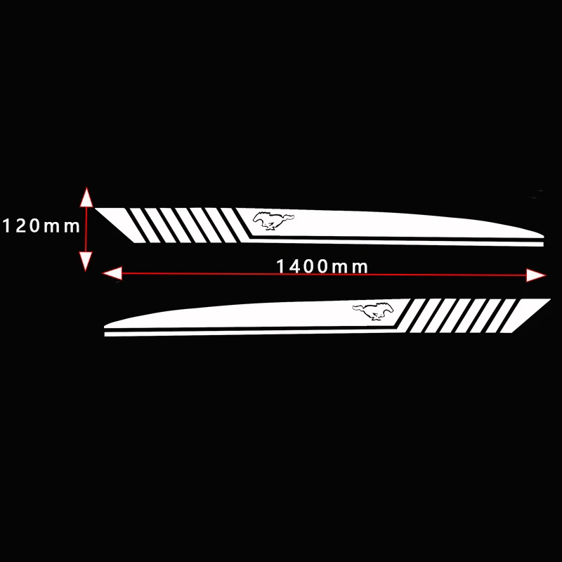 Stylish car body sticker vinyl body decal Side Sticker for Ford MUSTANG Style racing sport 2009 - 2017 Car accessories (2)