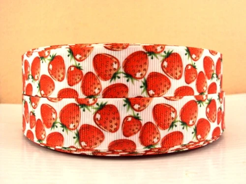 

10 yards 7/8" (22mm) strawberry fruit watermelon cherry Grosgrain ribbon DIY handmade craft materials wedding gift wrap 10Yc1217