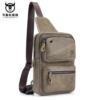 

BULLCAPTAIN 2019 Brand Quality Assurance CHEST BAG MEN Clasp Genuine Leather Messenger Bag Fashion Men's Bags handbagGenuine