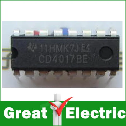 10pcs,CD4017 CD4017B CD4017BE 4017 DECADE COUNTER DIVIDER IC #YXSMDZ026 ...