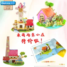 Robotime деревянные 3D модель игрушка в подарок головоломки животных мультфильм дом полиции пожарной больницы детский сад поста дома 1 шт