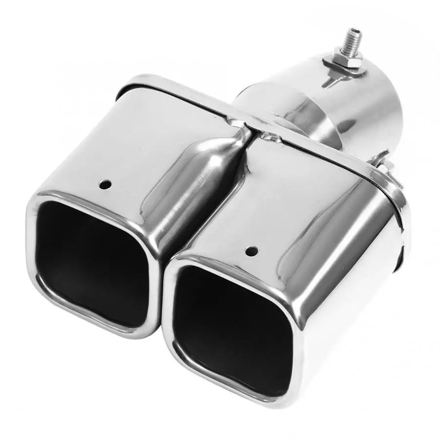 

Double Outlet Nozzle Tail Rear Exhaust Pipe Silencer Universal 304 Stainless Steel Exhaust Automobile Replacement Accessories