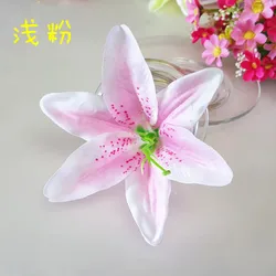 Elegant Silk Lily Flower Heads - Set of 10 Artificial Decorations for Weddings, Homes, and Crafts (Light pink)