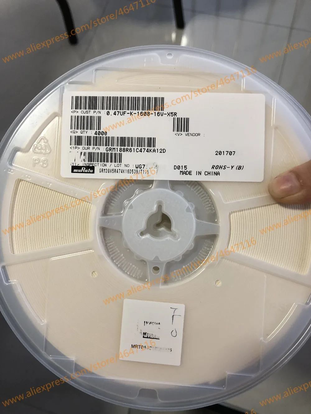 

Free Shipping 4000PCS/plates NEW GRM188R61C474KA12D 0.47UF-K-1608-16V-X5R 0.47UF 16V X5R 0603 10% 474K SMD