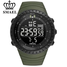 SMAEL Men Outdoor Sports Electronic chronograph 2017 New Men's Watch Big Dial Digital 50M waterproof Digital LED Wrist Watches