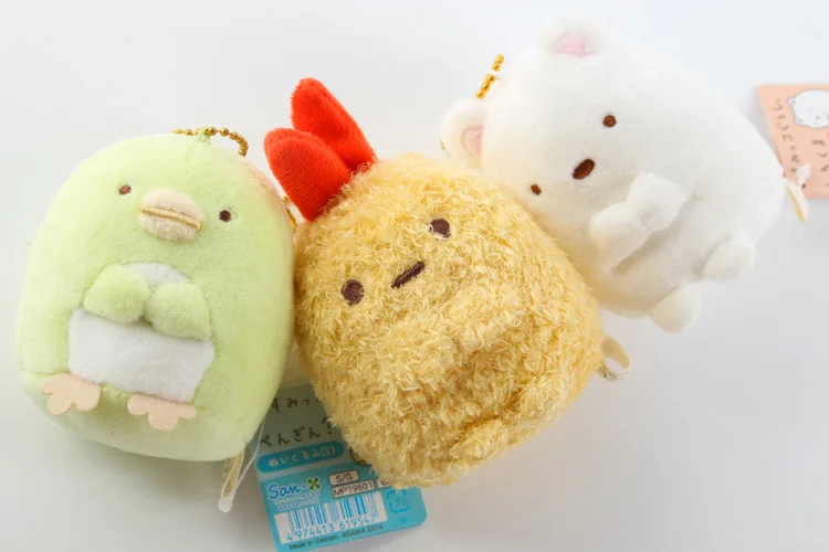 5 шт./компл. Sumikko Gurashi мини плюшевые кулон куклы мультфильм Сан-х sumikkogurashi мини плюшевые игрушки Бесплатная доставка