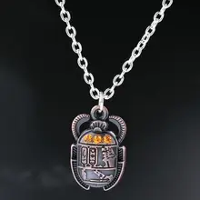 Egípcio Scarab Beetle Colar Pingente Wicca Pagan Jóias Eternidade Renascimento Renascimento Gótico Colares Presente de Natal Gargantilha(China)
