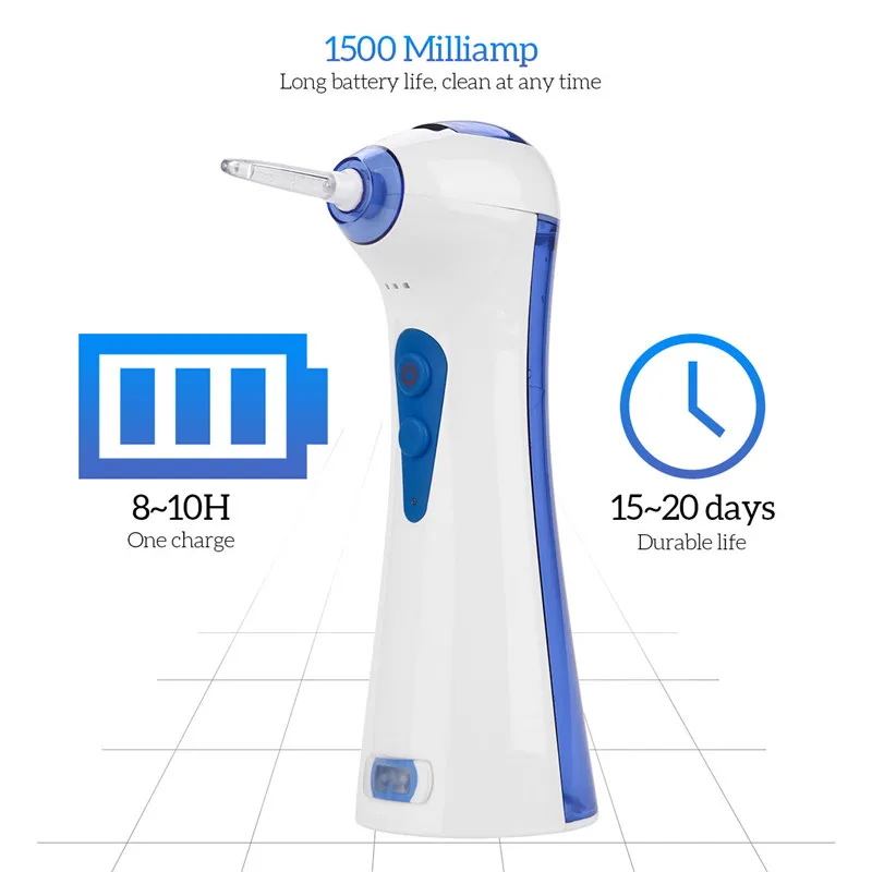 Перезаряжаемый Электрический ирригатор для полости рта Стоматологический Ирригатор струя воды зубной Флоссер инструменты для чистки зубов Зуб с 2 наконечниками P35