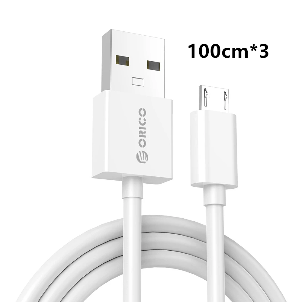 ORICO ADC-S2 3 шт./лот Micro USB 2,0 кабель для зарядки и передачи данных для смартфонов 100 см* 3 3 шт./лот-черный/белый - Цвет: Белый