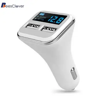 

4.8A Dual USBPort Vehicle Mounted Cellphone Charger Adapter LED Display Voltage Monitor Fast Car Charger Fast r26